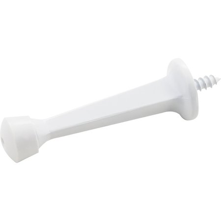 HARDWARE RESOURCES Solid Door Stop with Fixed Screw Attachment -  White DS03-WH